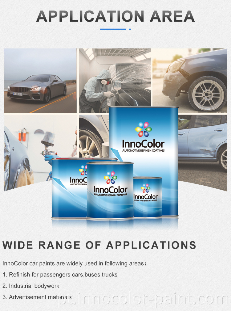 Cores de tinta do carro Innocolor Automotive Refinish Spray Pintura Calor Sensível Pérola Branca 2K Topcoat de alto brilho tintas spray